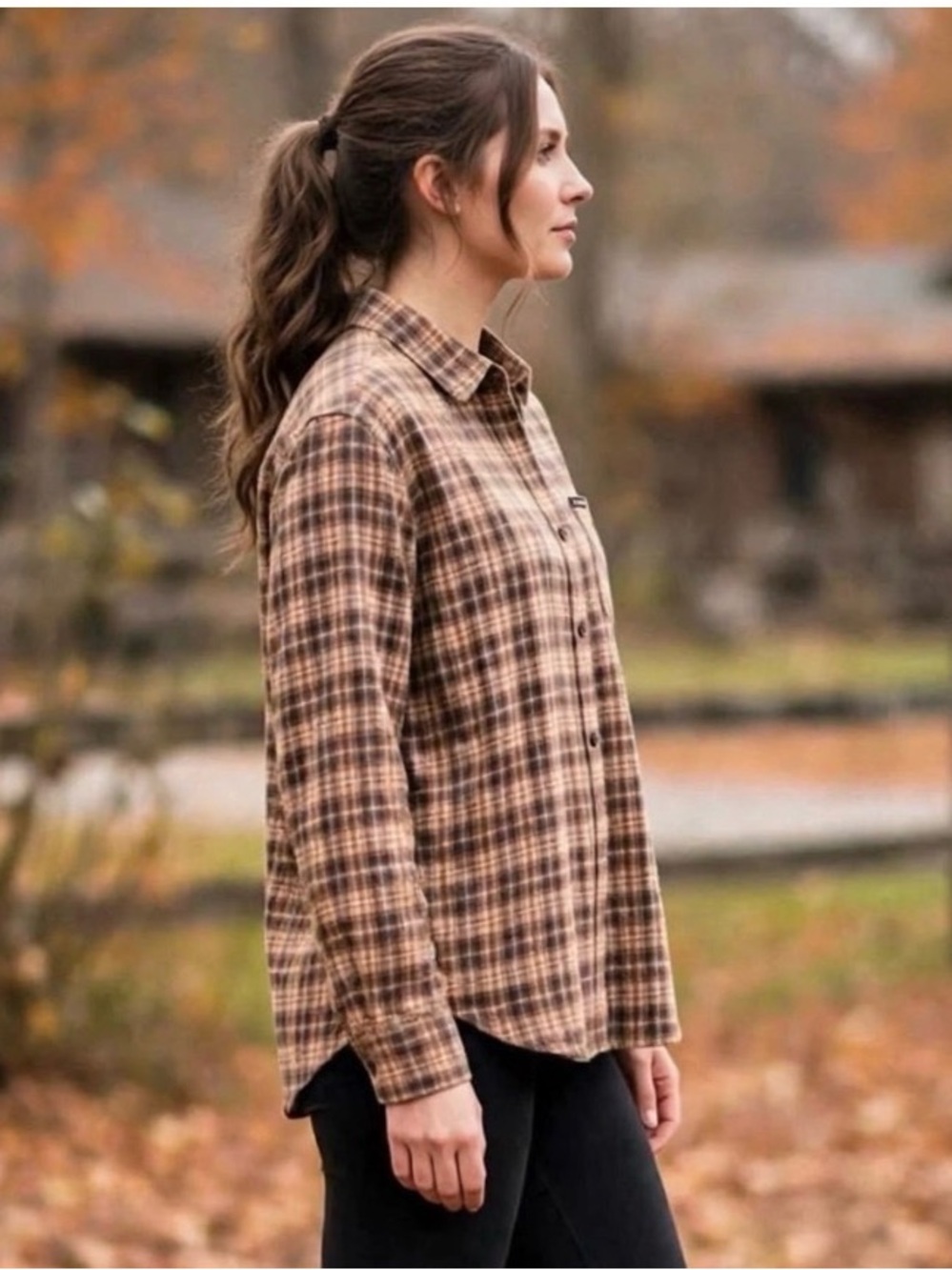 Volcom Plaid to Meet U Long Sleeve Flannel Brown & Beige Medium